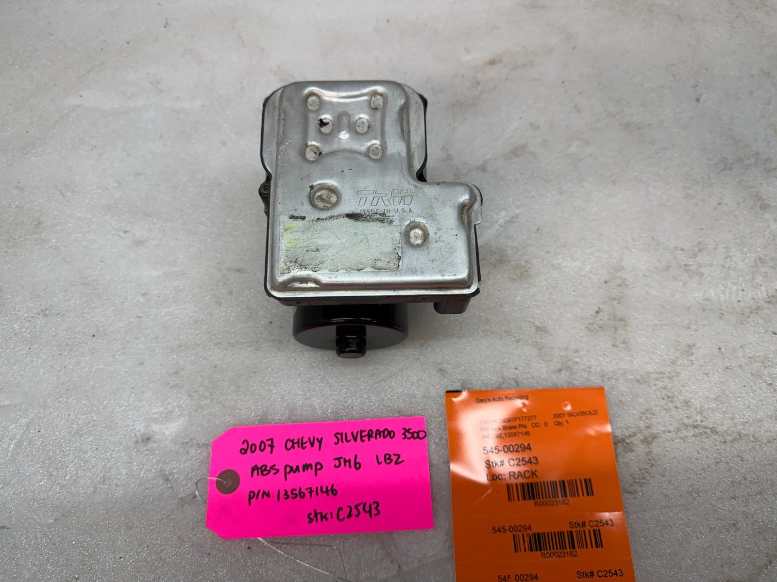 03-07 Chevrolet GMC SILVERADO 2500 6.6 ABS ANTI LOCK BRAKE PUMP MODULE 13567146