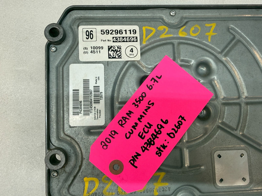 19 20 21 DODGE RAM 2500 3500 6.7 CUMMINS ENGINE COMPUTER ECU ECM 4384696