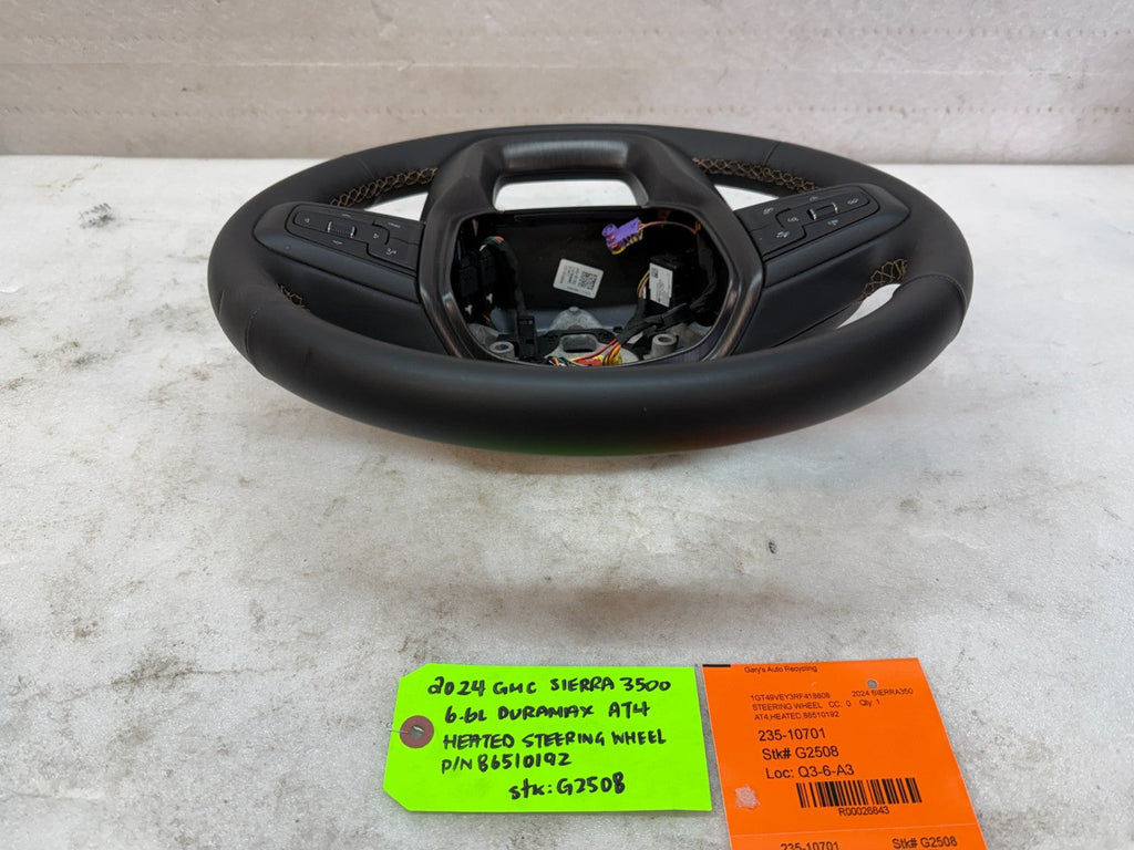 24 25 Chevrolet GMC SIERRA AT4 BLACK LEATHER HEATED STEERING WHEEL 86510192