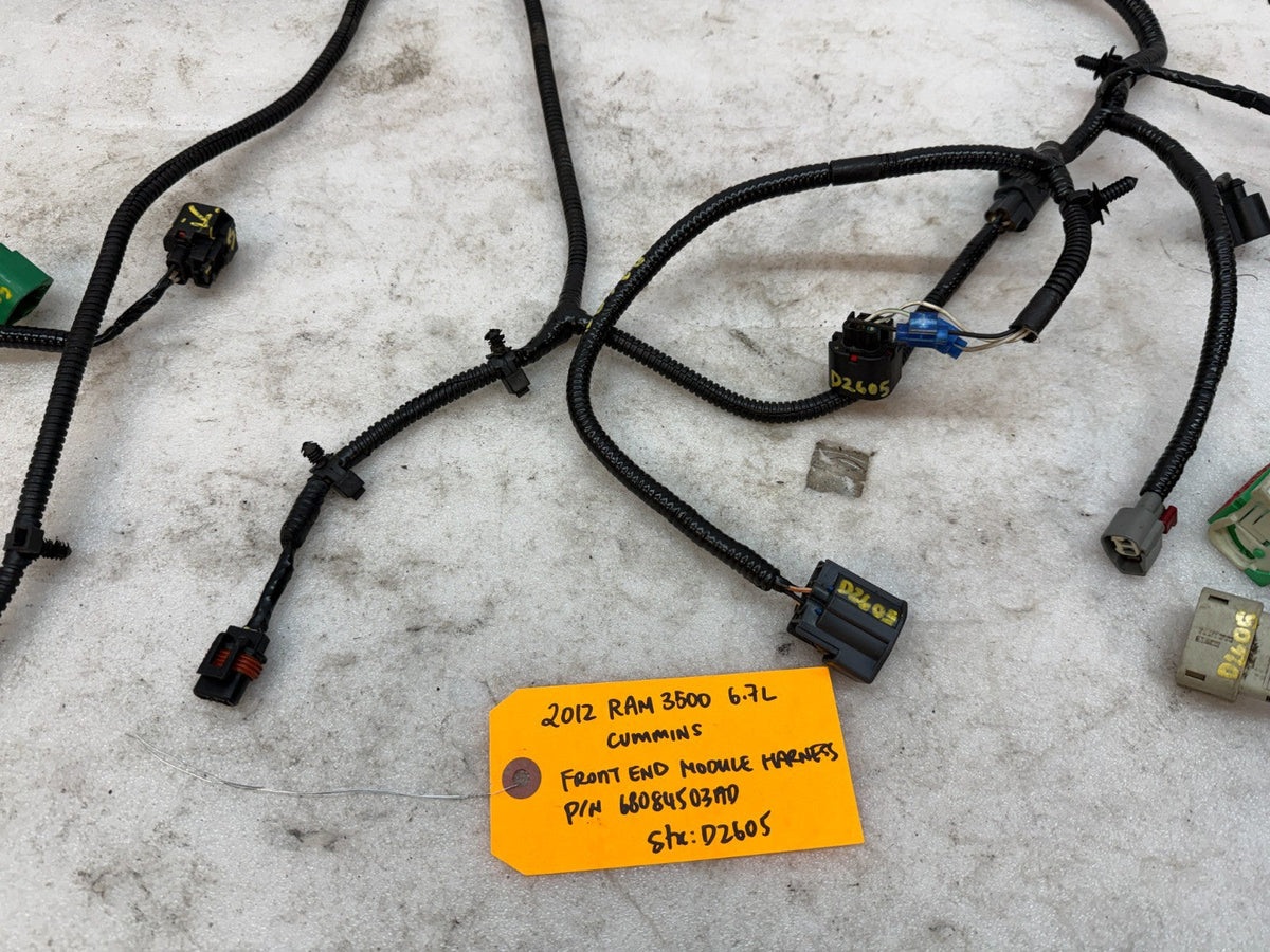12 RAM 2500 3500 6.7 FRONT END MODULE WIRING HARNESS 4x4 AUTO P68084503AD