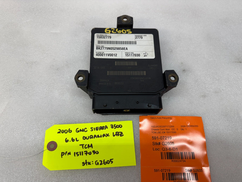 06 07 08 GMC SIERRA ALLISON A40 TRANSMISSION CONTROL MODULE TCM TCU A40 15117030