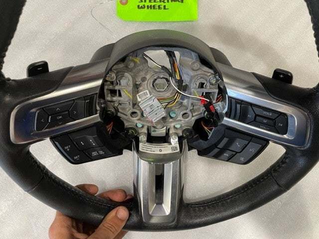 2017 FORD MUSTANG GT BLACK LEATHER STEERING WHEEL W CONTROLS  AUTOMATIC 15 16 17