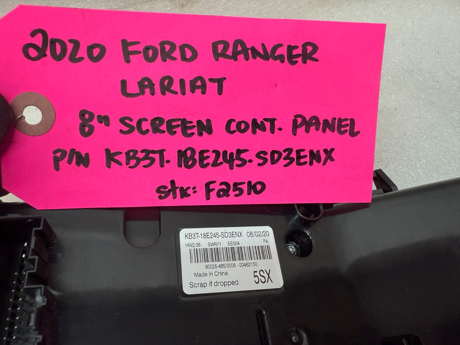 20 FORD RANGER LARIAT RADIO NAVIGATION HEATER CONTROL TRIM 19-23