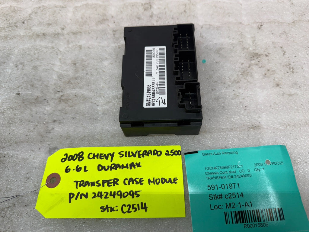 07 14 CHEVY SILVERADO 2500 6.6L DURAMAX OEM TRANSFER CASE MODULE 24249095