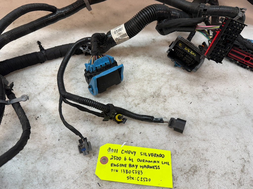 11 GMC SIERRA CHEVROLET SILVERADO 3500HD DURAMAX 6.6 LML ENGINE WIRING HARNESS