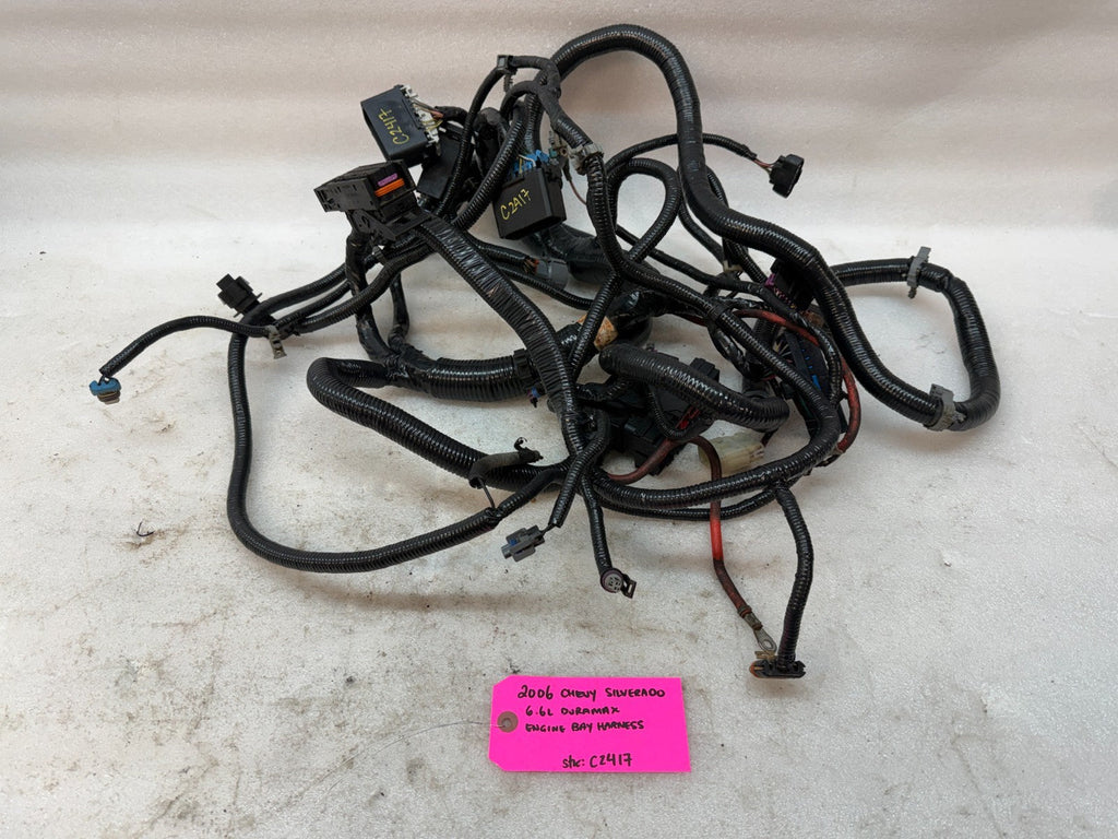 06 07 GMC CHEVROLET 2500HD DURAMAX 6.6 LBZ ENGINE BAY MOTOR PCM WIRING HARNESS