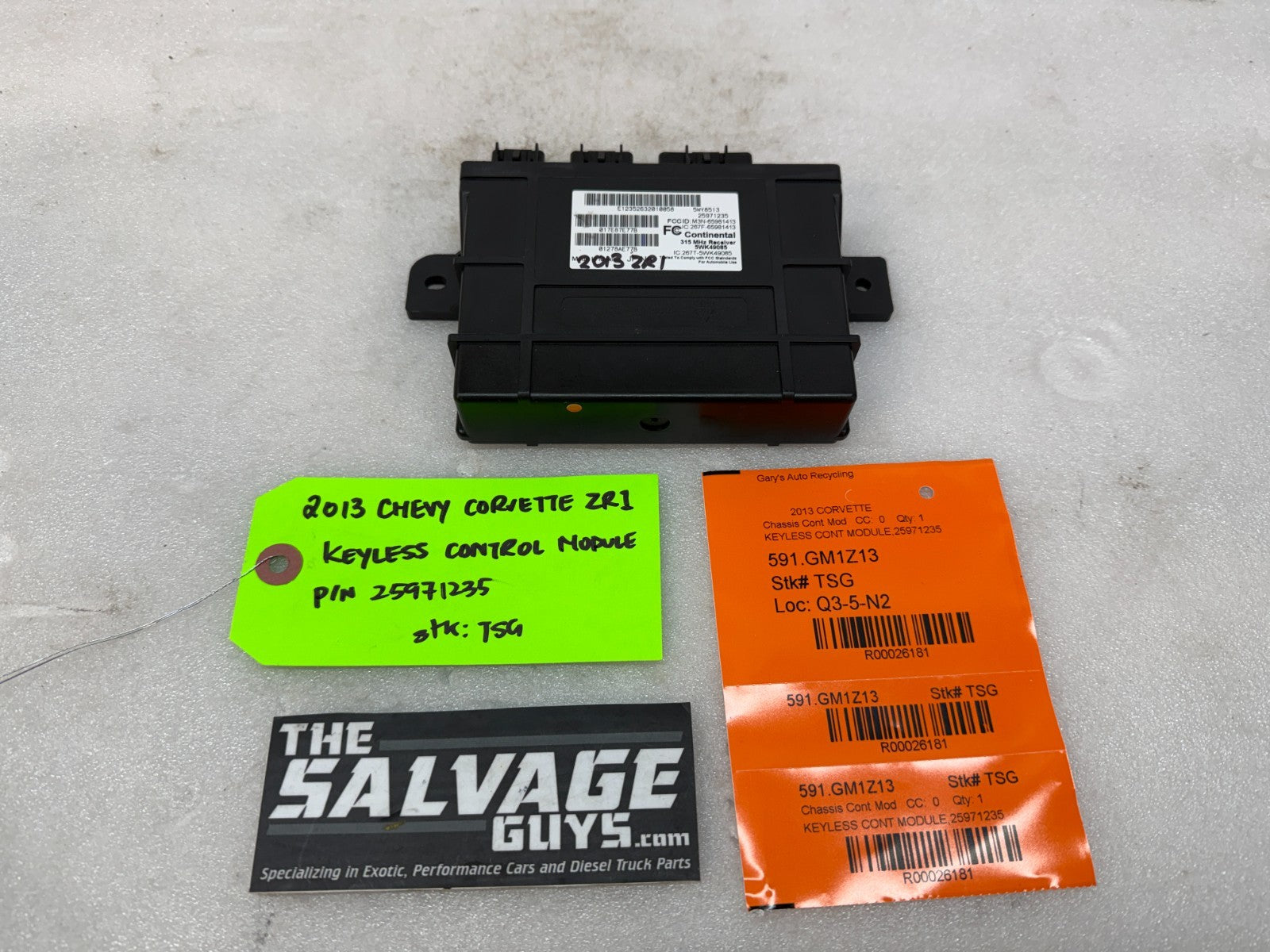 10-13 CHEVROLET CORVETTE C6 OEM ZR1 KEYLESS ENTRY CONTROL MODULE 25971235