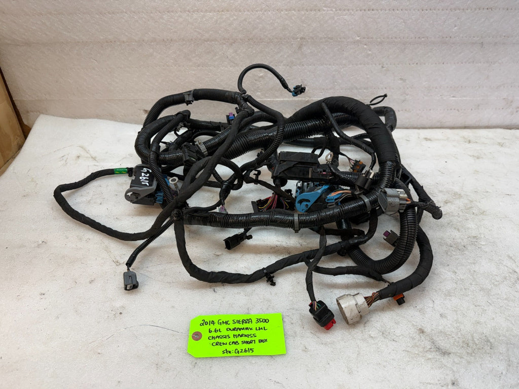 14 Chevrolet GMC 2500HD 3500 4wd CREW CAB SHORT BOX CHASSIS WIRING HARNESS