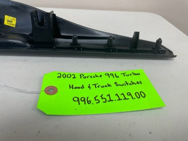 02 PORSCHE 996TT 996 POWER HOOD & TRUNK RELEASE SWITCH AND TRIM 01-05 69K!!