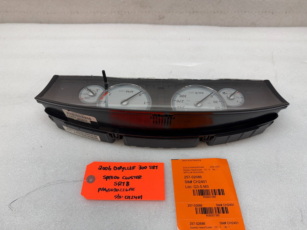 05 06 07 08 CHRYSLER 300 SRT-8 SRT 6.1 OEM METRIC GAUGE CLUSTER P05030226AE