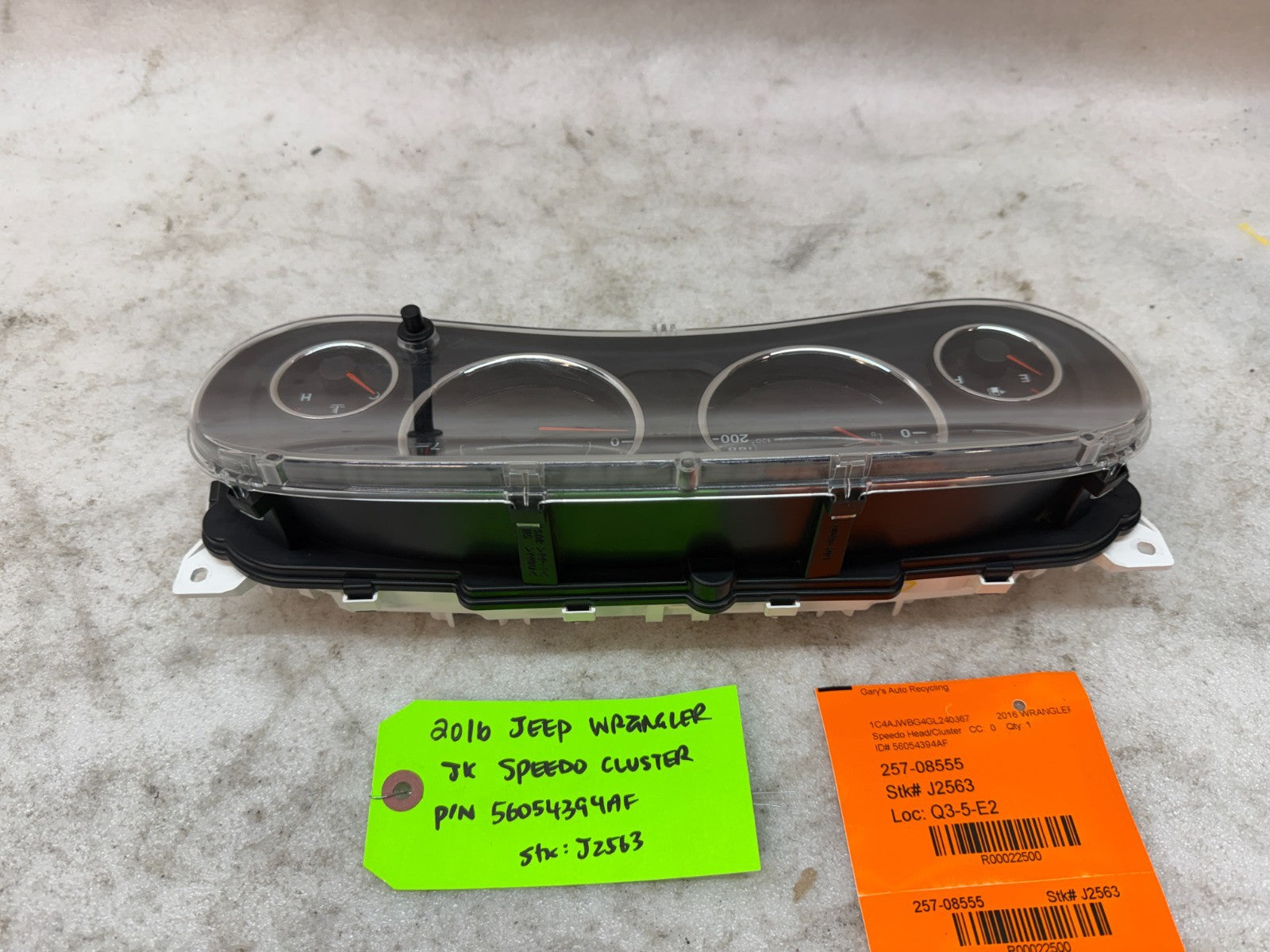 15 JEEP WRANGLER JK 3.6 METRIC SPEEDOMETER GAUGE CLUSTER 56054394AE 12-18