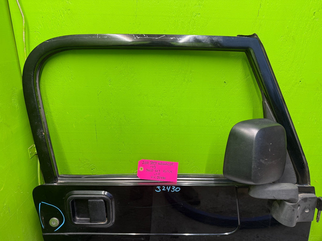 06 JEEP WRANGLER TJ LJ OEM FULL HARD DOORS COMPLETE KEY MIRRORS BLACK 97-06