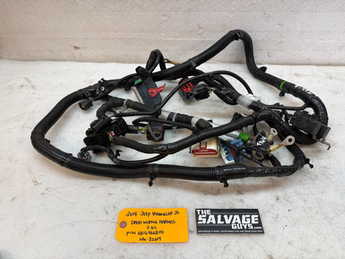 14 JEEP WRANGLER JK 3.6 DASH GAUGE WIRING HARNESS LOOM P68164668AE