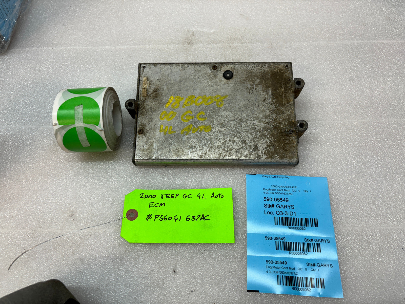 00 JEEP GRAND CHEROKEE 4.0 AUTOMATIC ENGINE COMPUTER ECM ECU P56041637AC
