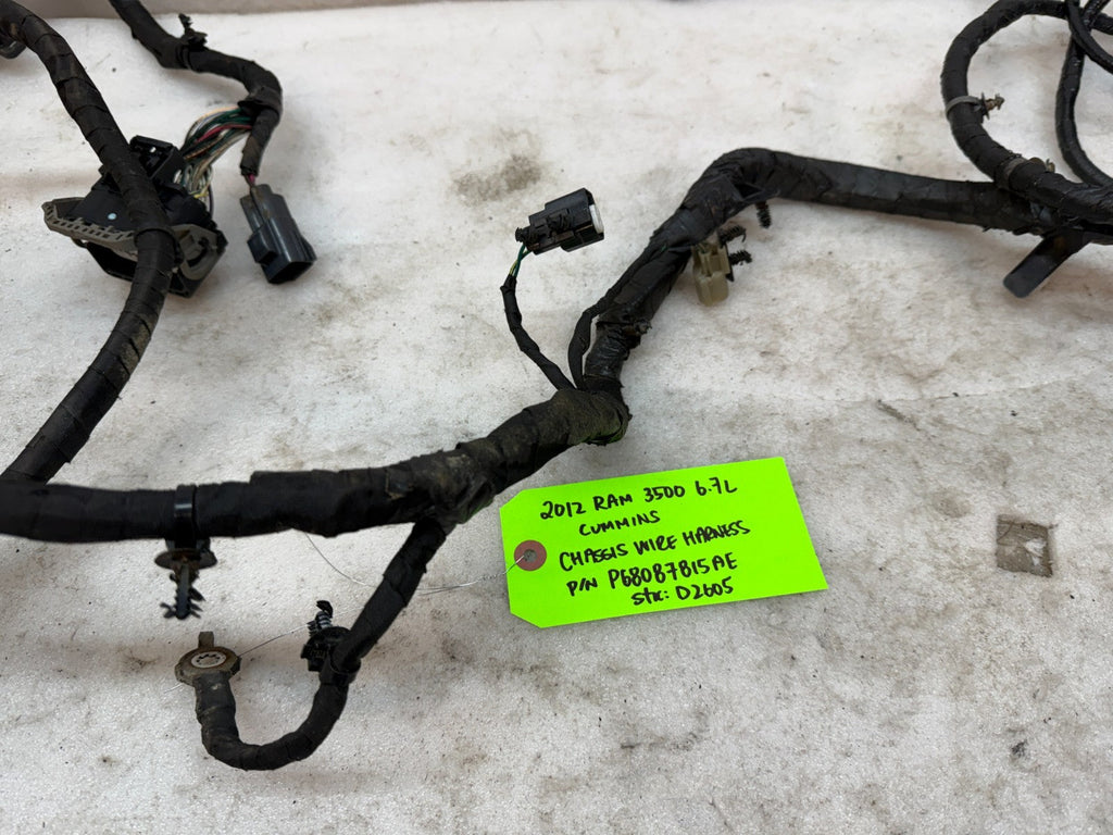 12 RAM 2500 3500 6.7 CHASSIS FRAME WIRING HARNESS 4x4 AUTO P68087815AE