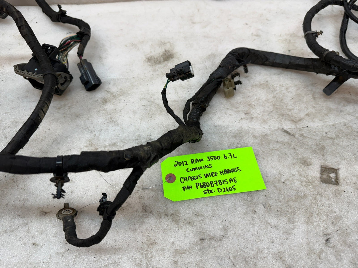 12 RAM 2500 3500 6.7 CHASSIS FRAME WIRING HARNESS 4x4 AUTO P68087815AE