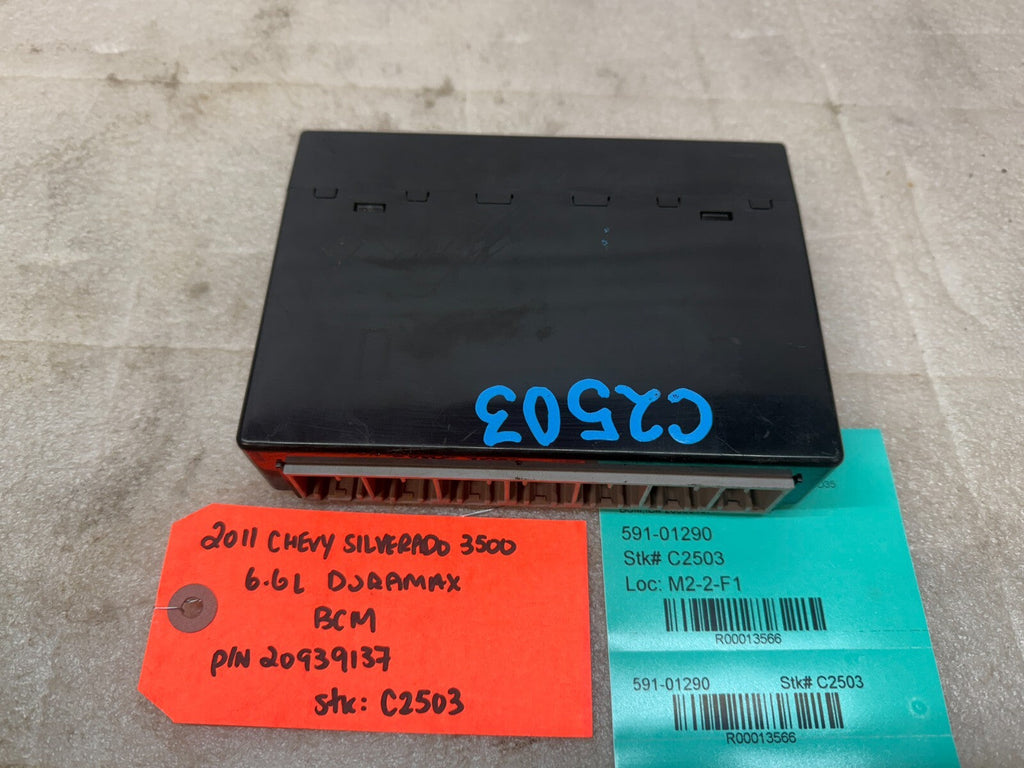 11-14 Chevrolet GMC 2500HD DURAMAX 6.6 LML BCM BODY CONTROL MODULE 20939137