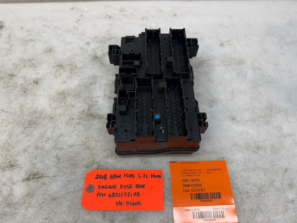 18 DODGE RAM SPORT 1500 5.7 TIPM FUSE BOX 68322371AB 15-21 63k