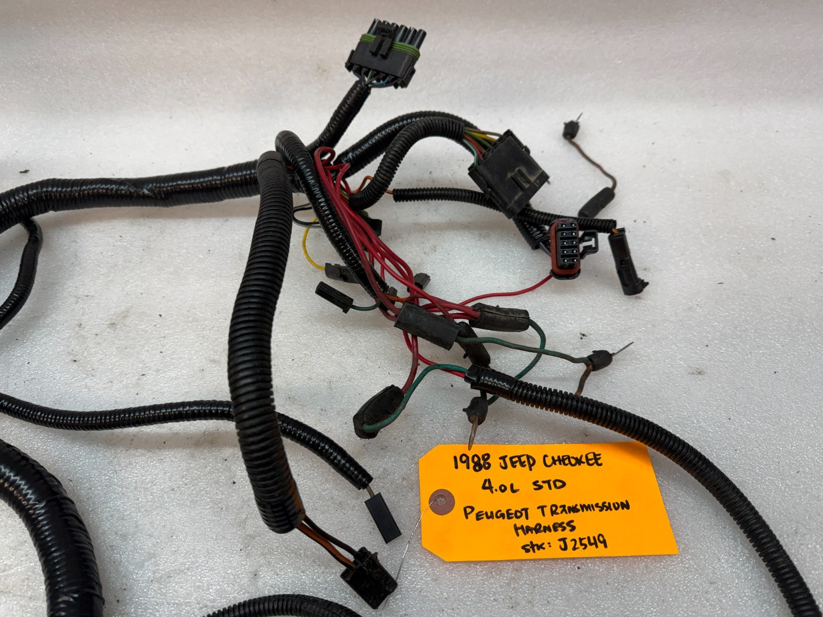 87-90 JEEP CHEROKEE XJ 4.0  UNDERHOOD 5 SP TRANSMISSION BODY WIRING HARNESS LOOM