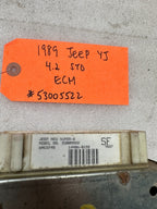 87-90 JEEP WRANGLER YJ 4.2 MANUAL TRANS ENGINE COMPUTER ECM ECU 53005522