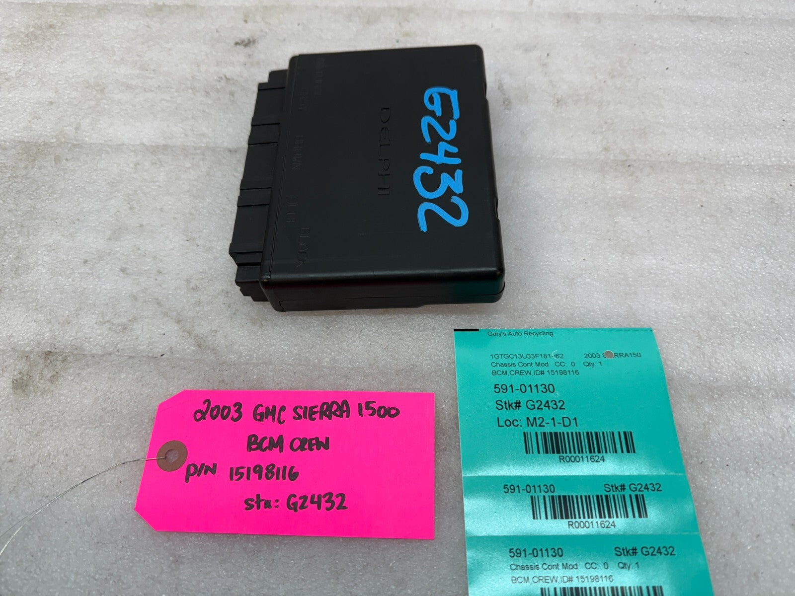 03 04 Chevrolet GMC 1500 2500 DURAMAX  BODY CONTROL MODULE BCM 15198116