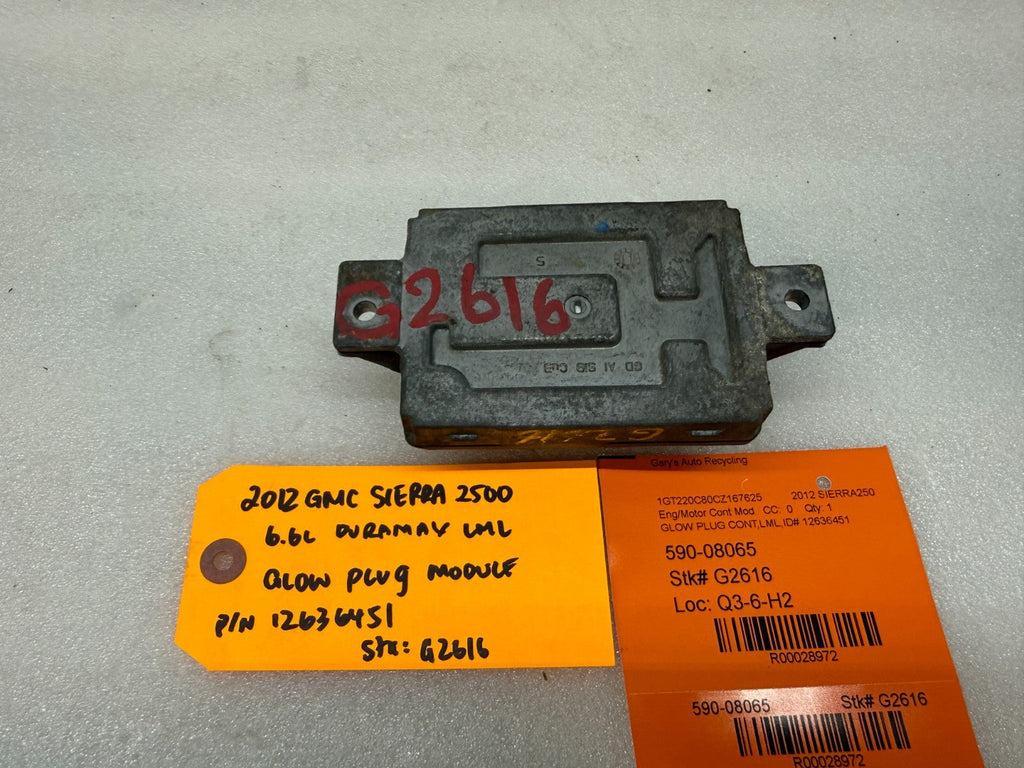 10-12 GMC SIERRA 3500 6.6L DURAMAX LGH LML GLOW PLUG CONTROL MODULE OEM 12636451