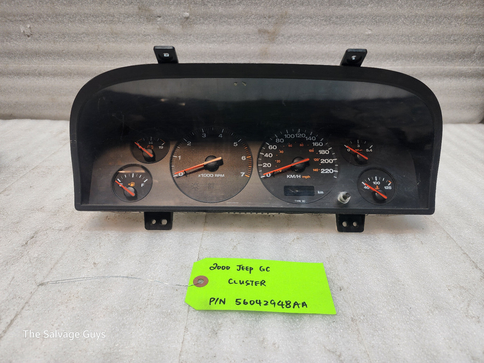 00 JEEP GRAND CHEROKEE METRIC GAUGE INSTRUMENT CLUSTER 56042948AA