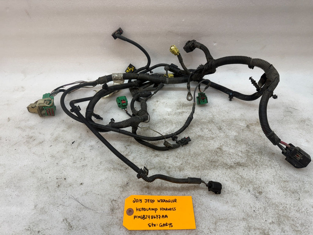 15 JEEP WRANGLER JK FRONT HEADLIGHT HEADLAMP WIRING HARNESS 68248677AA