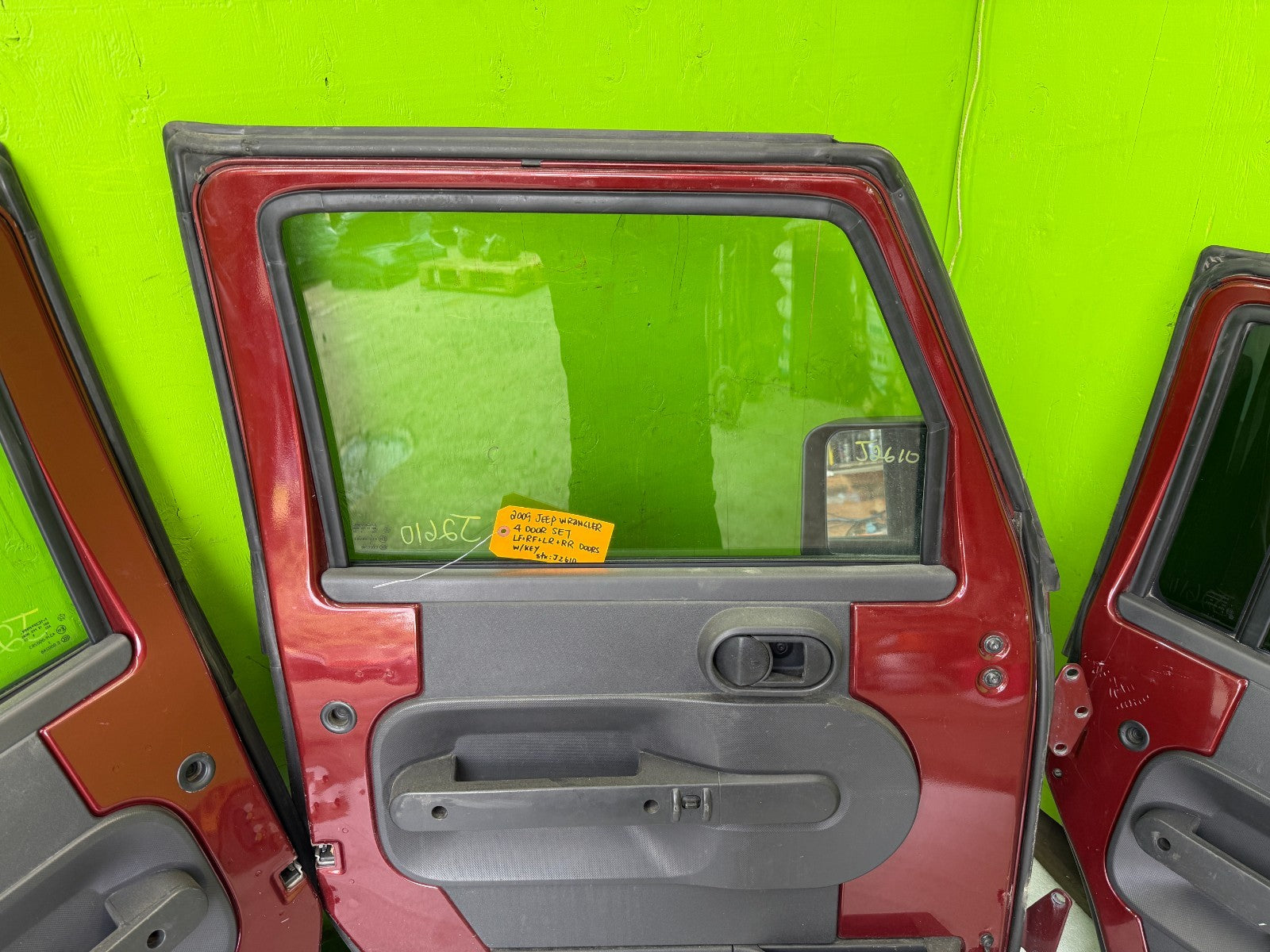 07-18 JEEP WRANGLER JK OEM FULL HARD DOORS RED WITH DOOR PANELS MIRROR KEY PEM
