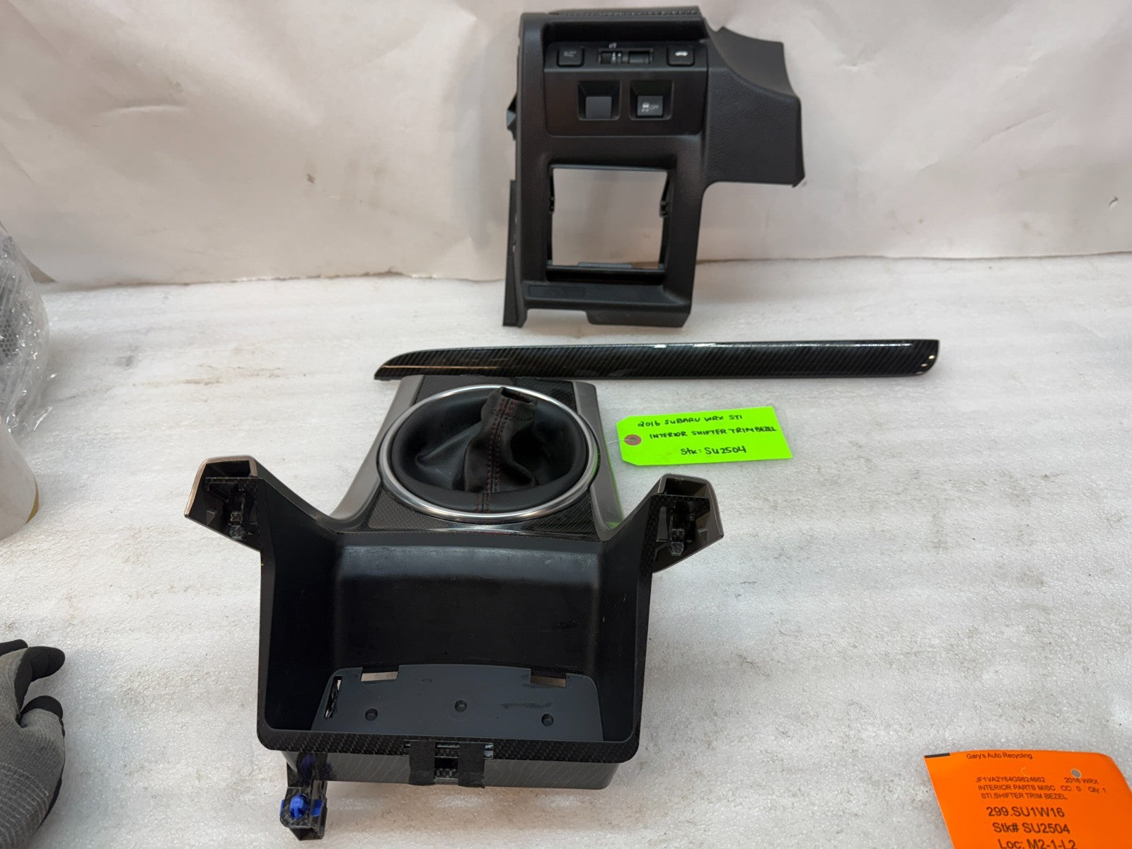 16 SUBARU IMPREZA WRX STi SHIFTER TRIM BEZEL CONSOLE DASH CARBON FIBER 15-21