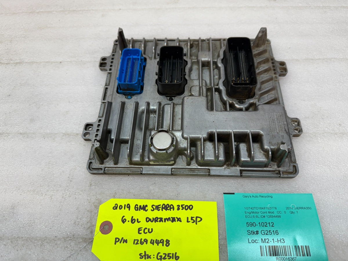 19 GMC 2500 3500 SIERRA 6.6 L5P DURAMAX DIESEL ENGINE COMPUTER ECM ECU 12694498