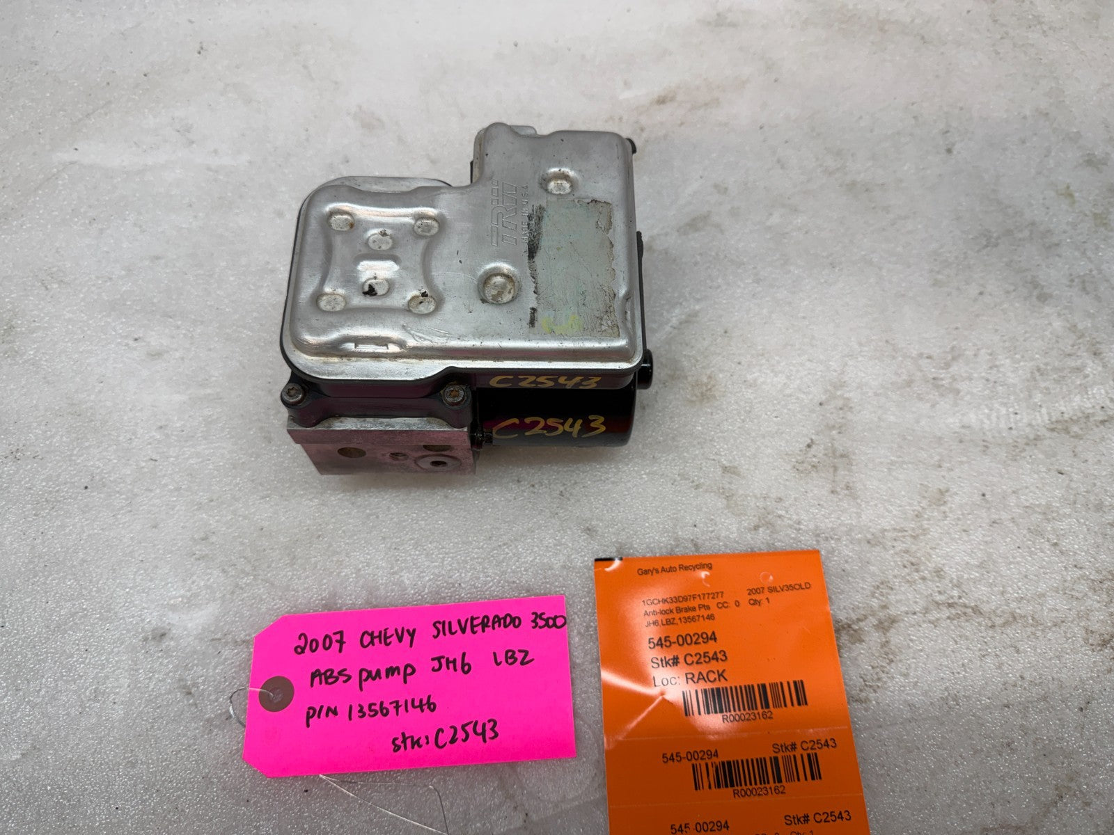 03-07 Chevrolet GMC SILVERADO 2500 6.6 ABS ANTI LOCK BRAKE PUMP MODULE 13567146