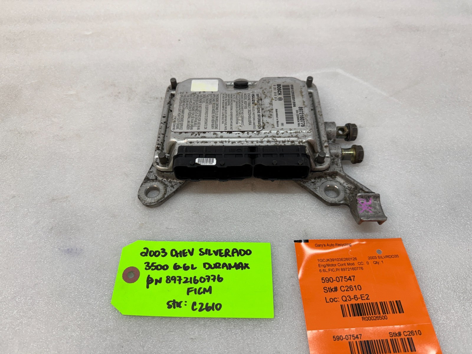 03 Chevrolet GMC LB7 6.6 DURAMAX FICM FUEL INJECTION CONTROL MODULE 8972160776
