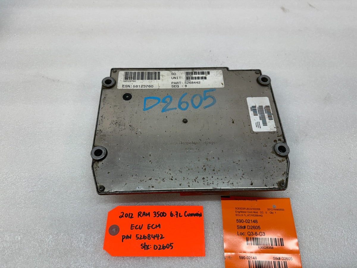 10 11 12 DODGE RAM 2500 3500 6.7 OEM ENGINE COMPUTER ECM ECU 5268442