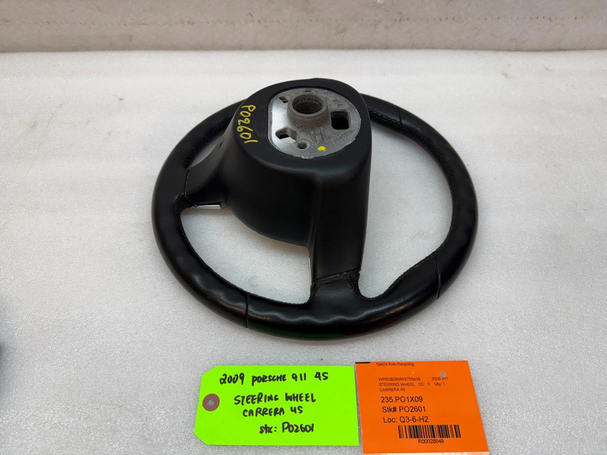 09 PORSCHE 997 911 BLACK LEATHER SPORT STEERING WHEEL MANUAL 99734780442 06-09