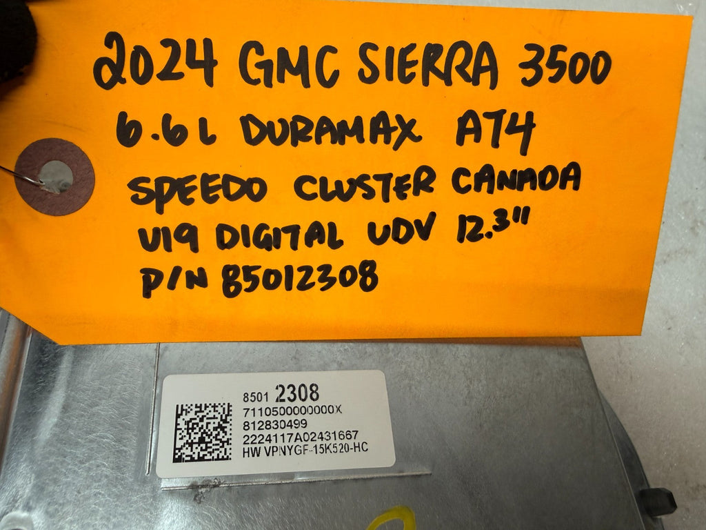 24 25 Chevrolet GMC SIERRA 3500 12.3" SPEEDO GAUGE CLUSTER TACH SCREEN 85012308
