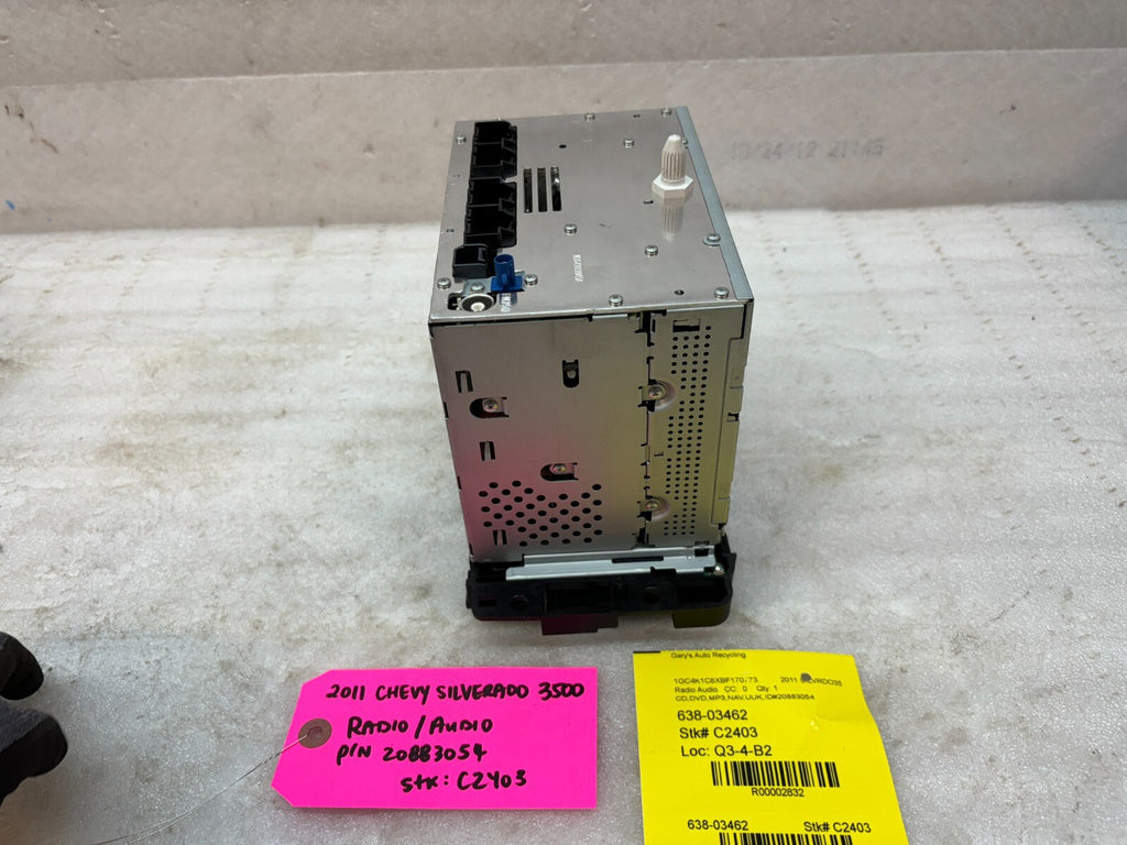 11 GMC SIERRA CHEVROLET SILVERADO OEM UUK NAVIGATION STEREO RADIO 09-13 20883054