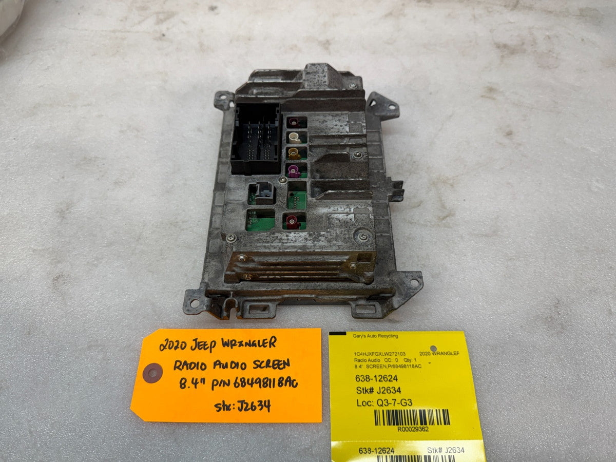 20 JEEP WRANGLER JL 8.4" RADIO DISPLAY SCREEN 68498118AC
