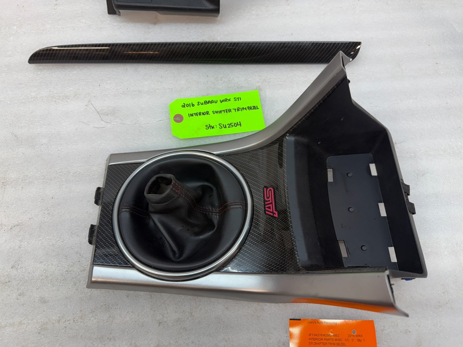 16 SUBARU IMPREZA WRX STi SHIFTER TRIM BEZEL CONSOLE DASH CARBON FIBER 15-21