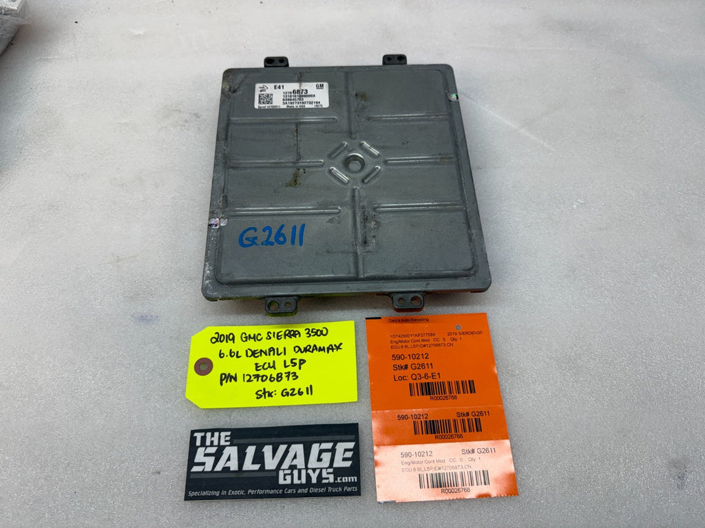19 Chevrolet GMC 2500HD DURAMAX 6.6 L5P ENGINE COMPUTER ECU ECM 12706873