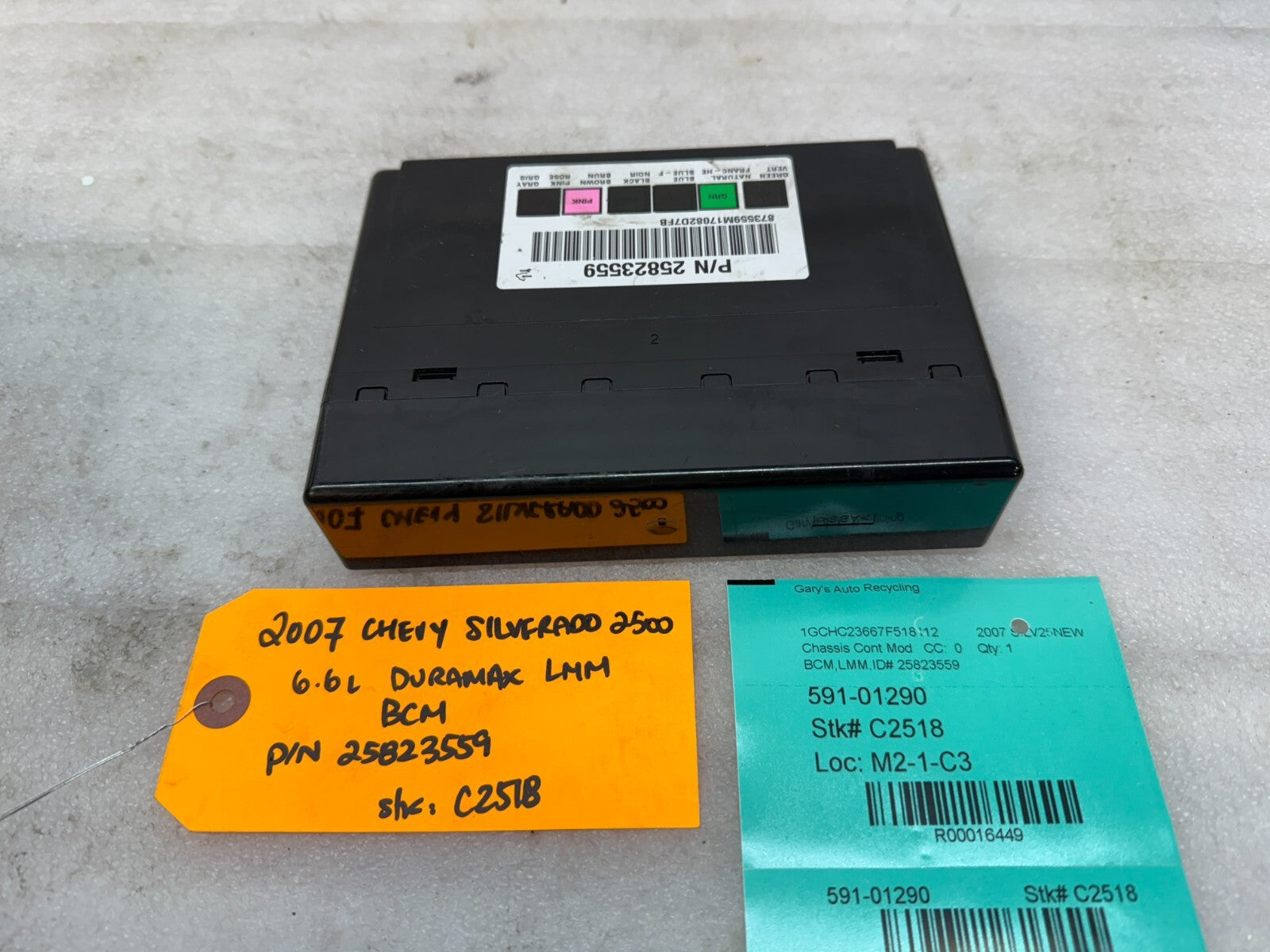 08 09 10 Chevrolet GMC DURAMAX LMM 6.6 BCM BODY CONTROL MODULE 25823559