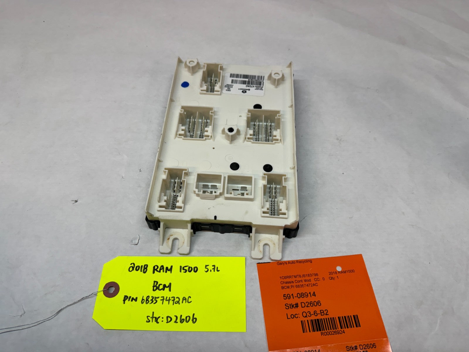 18 DODGE RAM SPORT 1500 5.7 BCM BODY CONTROL MODULE 68357472AC 17-20 63k