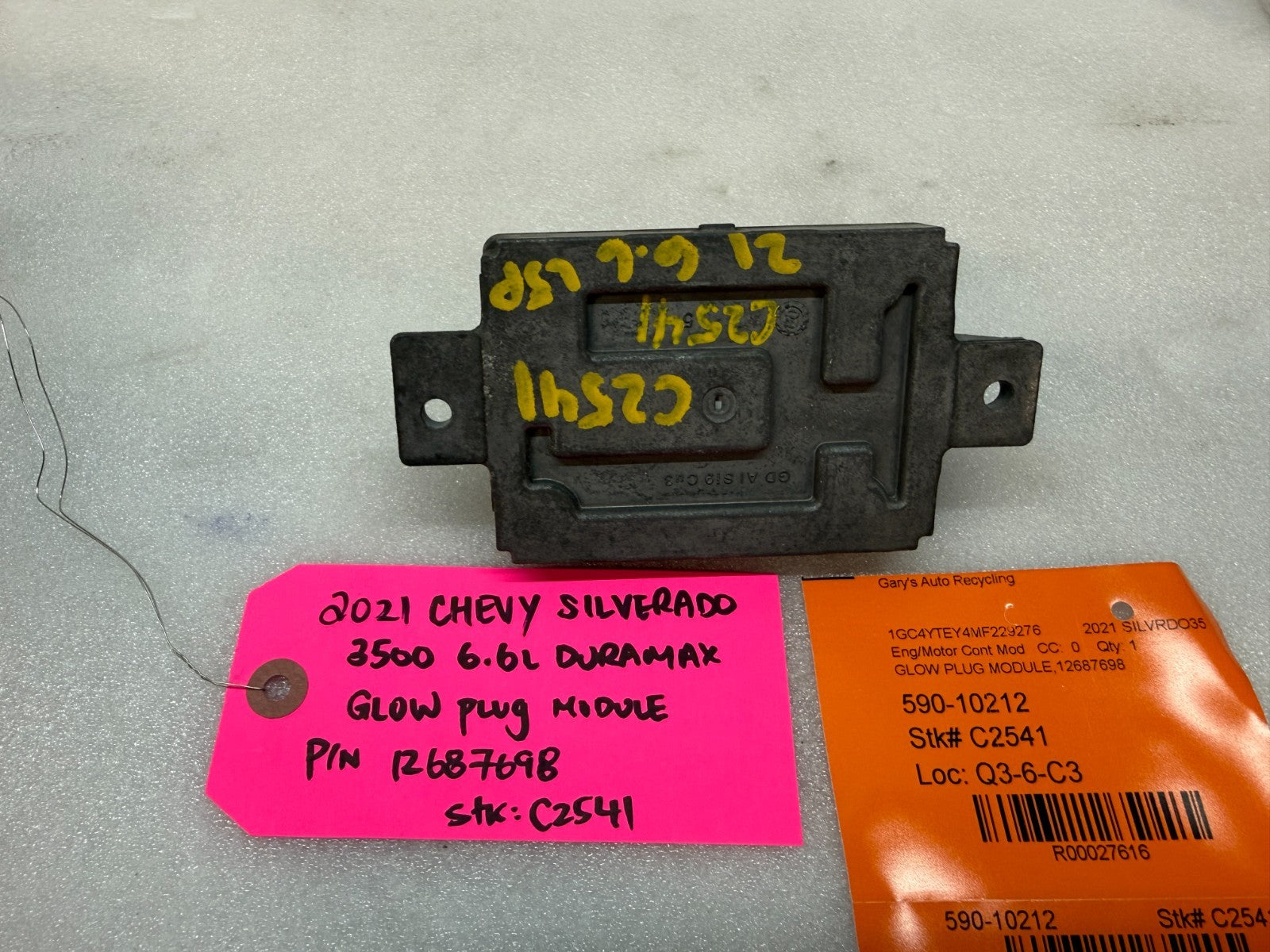 21 CHEVROLET GMC SIERRA SILVERADO 6.6 2500 GPM GLOW PLUG CONTROL MODULE 12687698