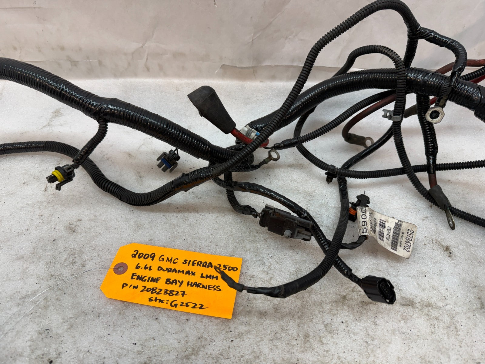 08-10 GMC CHEVROLET 2500HD DURAMAX 6.6 LMM ENGINE BAY WIRING HARNESS 20823827