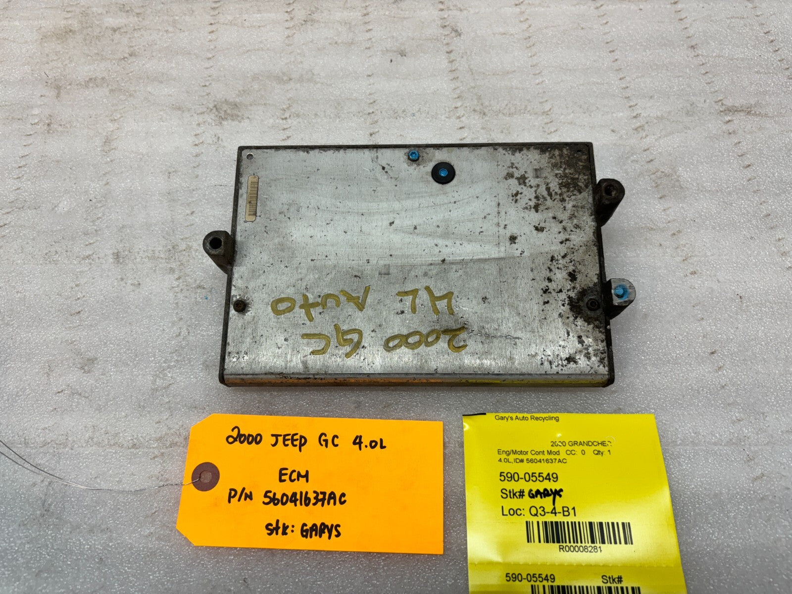 00 JEEP GRAND CHEROKEE 4.0 AUTOMATIC ENGINE COMPUTER ECM ECU P56041637AC