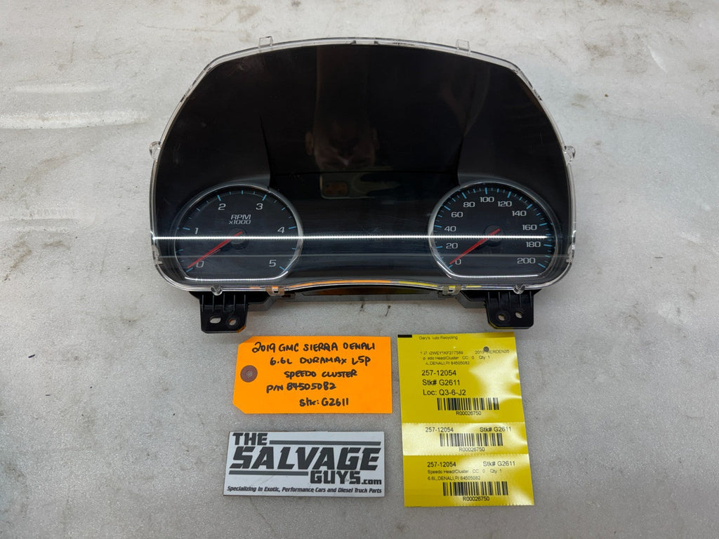 19 GMC 2500 3500 SIERRA 6.6 DURAMAX METRIC SPEEDOMETER GAUGE CLUSTER 84505082