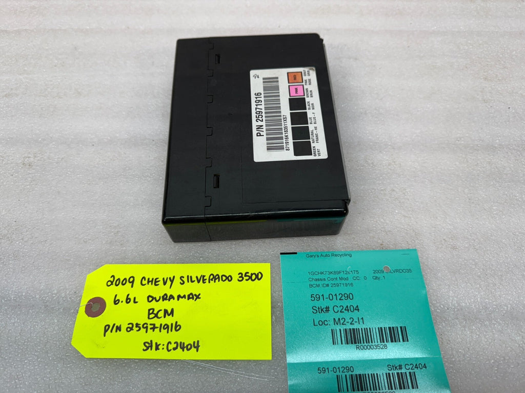 08 09 10 Chevrolet GMC DURAMAX LMM 6.6 BCM BODY CONTROL MODULE 25971916