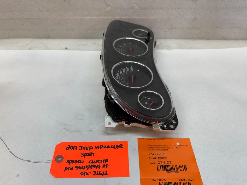 17 JEEP WRANGLER JK 3.6 METRIC SPEEDOMETER GAUGE CLUSTER 56054394AF 12-18