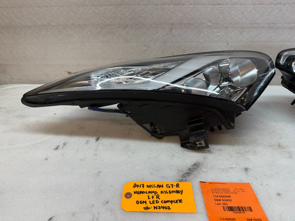 17 NISSAN GTR R35 OEM VR38 LEFT RIGHT XENON LED HEADLIGHTS HEADLAMP 15-20