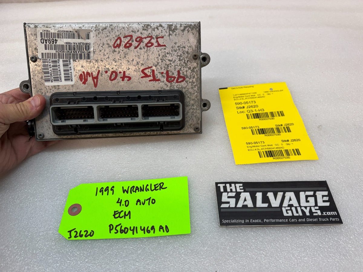 99 JEEP WRANGLER TJ 4.0 AUTOMATIC TRANS ENGINE COMPUTER ECM ECU P56041469AD